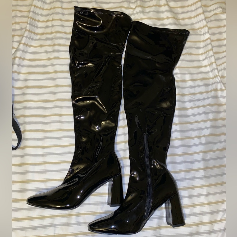 Brash Thigh High Patent Leather Boots size 11